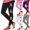 thumbnail image 1 of Jinhomg Women's Slim fit Leggings, High Waisted Leggings for Women Soft Opaque Printed Pants with Canada Letter Flag Flowral for Workout Skating Deals of the Day White S, 1 of 6