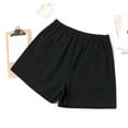 thumbnail image 1 of Jinhomg Women's Summer Casual Shorts Cotton Linen Lounge Shorts 2024 High Waisted Wide Leg Comfy Shorts front Pockets Lighten Deals of The Day Black S, 1 of 5