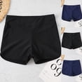 thumbnail image 1 of Jinhomg Women's Summer Swim Shorts Basic Solid Elastic Waist Boyshorts Lightweight Comfy Vacation Beachwear Plain Swimwear 2025 Saving Navy XXXXXL, 1 of 5