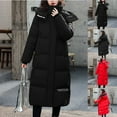 thumbnail image 1 of Jinhomg Women's Warm Winter Hooded Coat Heavyweight Comfy Double Closure Puffer Jacket Plus Size Long Sleeve Outerwear with Pockets Flash 90 off Clearance Sale Black M, 1 of 8