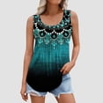 thumbnail image 1 of Jinhomg Womens 2025 Fashion Tank Top Novelty Gradient Color Summer Shirts Plus Size Comfy Sleeveless Crew Neck Ruched Tanks Daily Wear Multicolor S, 1 of 5