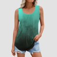 thumbnail image 1 of Jinhomg Womens 2025 Fashion Tank Top Novelty Gradient Color Summer Shirts Plus Size Comfy Sleeveless Crew Neck Ruched Tanks Daily Wear Summer Saving Multicolor XXXXXL, 1 of 5