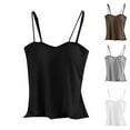 thumbnail image 1 of Jinhomg Womens Camisole Tops Adjustable Spaghetti Strap Tank Shirt Lightweight Comfy Sleeveless Crop Top 2025 Spring Summer Undershirts Holiday Saving Gray XXXL, 1 of 4