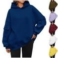 thumbnail image 1 of Jinhomg Womens Casual Solid Sweatshirts Oversized Comfy Long Sleeve Hoodies Fall Loose Fit Thin Fleece Hooded Sweatshirt with Pockets Yellow XL, 1 of 6