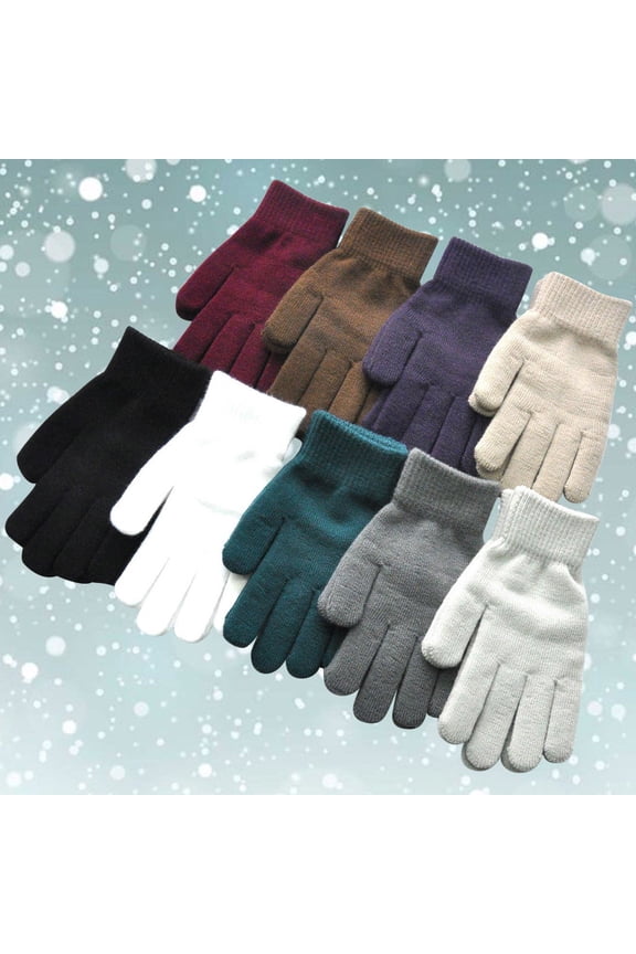 Womens Cotton Gloves Fall Winter Thermal Comfy Knitted Gloves Wind Resistant Full Finger Gloves Casual Solid Outdoor Gloves Daily Wear Sales Today Clearance Women Black Free Size