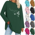 thumbnail image 1 of Jinhomg Womens Dandelion Graphic Sweatshirt Casual Long Sleeve Solid Tees Fall Comfy Crew Neck Going Out Wear Tops Pink L, 1 of 4