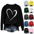 thumbnail image 1 of Jinhomg Womens Heart Print Sweatshirts Fall Lightweight Cozy Long Sleeve Crewneck Sweatshirt Valentines Day Casual Pullover Tops Dark Gray XXL, 1 of 7