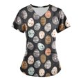 thumbnail image 1 of Jinhomg Womens Holiday Scrub Top Cute Easter Day Colored Eggs Graphic Tunic Blouse Casual Comfy Short Sleeve V-Neck Nursing Uniform 2025 Saving Multicolor XL, 1 of 5