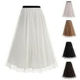 thumbnail image 1 of Jinhomg Womens Maxi Tutu Skirts Cute Double Layer Mesh Skirt Flowy Swing High Waist A Line Tulle Skirts Casual Summer Daily Wear Red XL, 1 of 10