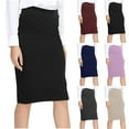 thumbnail image 1 of Jinhomg Womens Midi Pencil Skirt Dressy Casual Elastic High Waist Bodycon Skirts Plain Solid Business Work Wrap Skirts formal Office Skirt Black M, 1 of 7