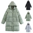 thumbnail image 1 of Jinhomg Womens Oversized Puffer Coat Comfy Long Length Hooded Down Jacket Fall Winter Warm Long Sleeve Button Down Padded Coats with Pockets 90% off Clearance Sale of Today Gray XL, 1 of 4