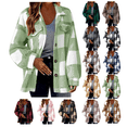 thumbnail image 1 of Jinhomg Womens Plaid Jacket Long Sleeve Button Down Fleece Jackets Warm Winter Coat Women Plus Size Fuzzy Fleece Shirts with Pocket Brown,L, 1 of 5