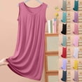thumbnail image 1 of Jinhomg Womens Plus Size Lounge Dress Soft Comfy Sleeveless Midi Tank Dresses Casual Loose Crew Neck Summer Nightgowns Black XXXL, 1 of 7