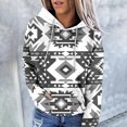 thumbnail image 1 of Jinhomg Womens Retro Sweatshirt Western Aztec Ethnic Style Hoodies Casual Geometric Printed Long Sleeve Hooded Sweatshirt with Kangaroo Pocket Seasonal Sale Gray L, 1 of 5