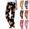 thumbnail image 1 of Jinhomg Womens Soft Comfy Lounge Pants Butterfly Printed Elastic Waist Pajamas Bottoms Stretch Loose-fit Pajama Pants Sleepwear Orange,S, 1 of 7