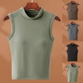 thumbnail image 1 of Jinhomg Womens Warm Tank Tops Casual Sleeveless Turtleneck Shirts Plus Size Comfy Camisole Tops with Chest Padded 2025 Daily Wear Green L, 1 of 4