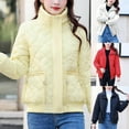 thumbnail image 1 of Jinhomg Womens Winter Puffer Coat Plus Size Full-Zip Puffer Jacket Lightweight Warm Long Sleeve Down Coats with Pockets Clearance Items for Women Beige XXL, 1 of 7