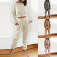 thumbnail image 1 of Jinhomg Womens Y2K Hoodie Tracksuit Winter Fleece Sweatsuits Cropped Pullover Hoodie with Jogger Sweatpants 2 Piece Outfits Fuzzy Warm Lounge Matching Set Pink M, 1 of 7