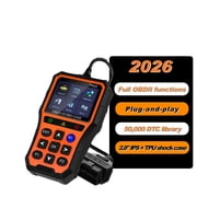 Jinkey  2-in-1 OBD2 Diagnostic Scanner Wired + Bluetooth  2.8" Full-view IPS, TPU Shock Case, 50,000 DTC Library, VIN/CALID/CVN Retrieval, Compatible with 99% 12V 1996+/2000+/2005+ Vehicles.