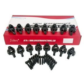 Jinkey® High Performance 16Pcs Alloy Rocker Arms — Pre-Assembled w/ Upgraded Trunnion Kit — Fits GM LS3 6.0L / 6.2L (L99, L76, L92, L96, LS9, LSA, LY6, L77)