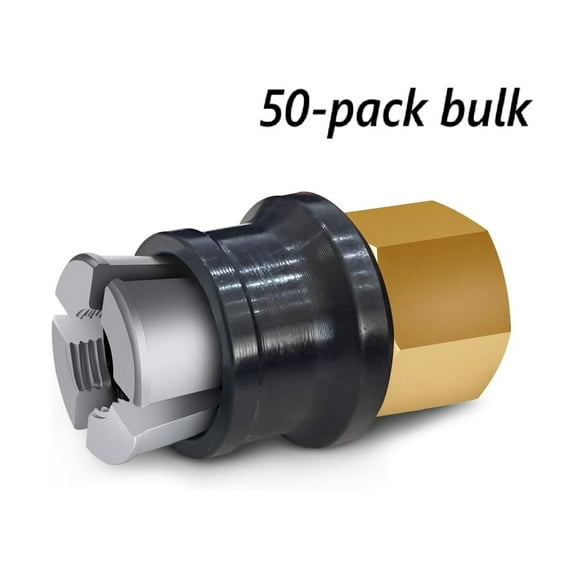 Jinkey Lock On Air Chuck for Schrader Valve, 1/4" FNPT Heavy Duty Brass Open Flow Straight Locking Tire Chuck Quick Release Air Chuck for Pressure Gauge Tire Inflator-50-Pack Bulk (Retail/Reseller)