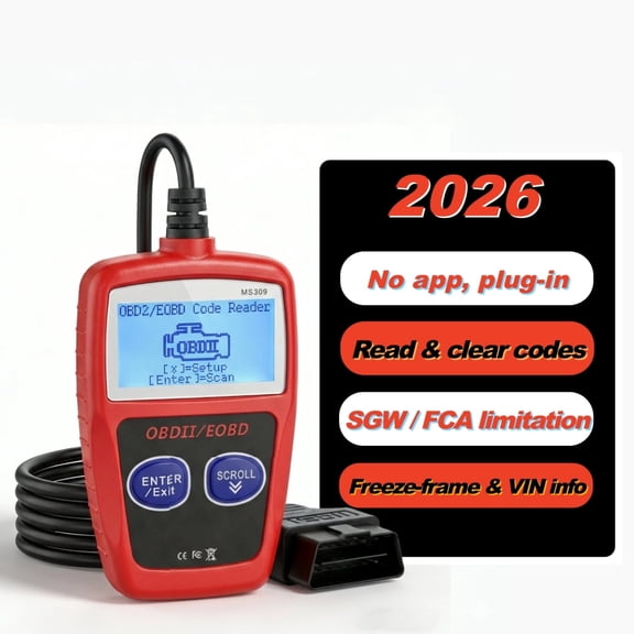 Jinkey  OBD2 Scanner  Plug-and-Play Engine Code Reader & Eraser, Freeze-Frame, VIN, I/M Readiness, Built-in 1,000+ DTCs, Compatible with 1996+ OBD-II Vehicles.