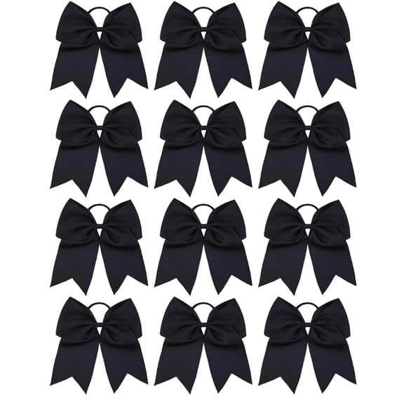 Jinswick 12pcs 8" Hand‑Made Grosgrain Cheer Bows, Hair Accessories for Softball Cheerleader Sports