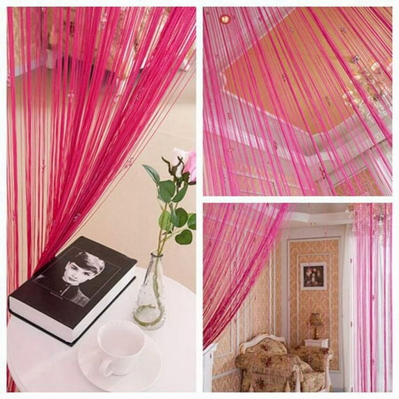 Jinswick 1Pcs Home Decor Bead Curtain for Doorway, Door String Curtains, 39x78 inch Hanging, Closet Bedroom Blind Living Room Divider