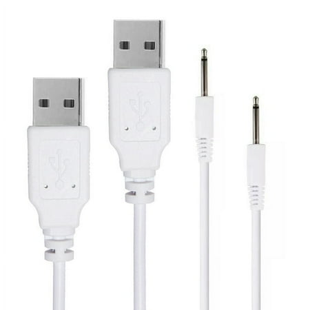 Jinswick 2 Pack Replacement DC Charging Cable(3.28ft) USB to DC 2.5mm Fast Charger Cord,Pin USB Fast DC Charging Cable Compatible for Universal Vibrating Mini Massagers,Wand Massager