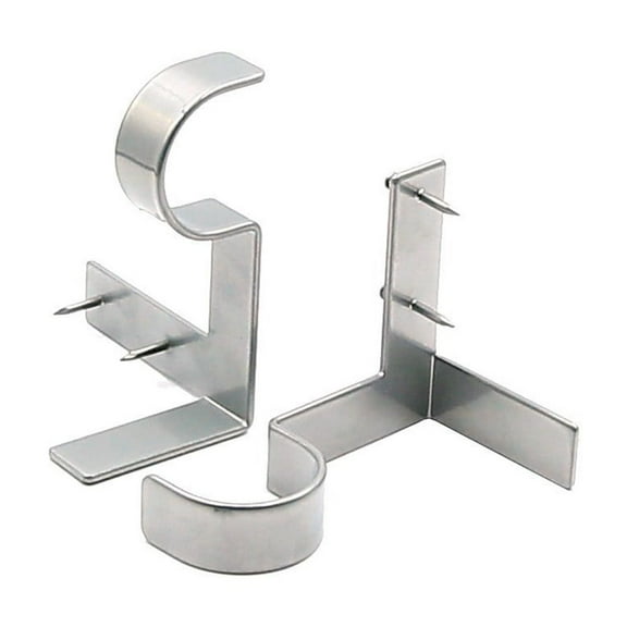 Jinswick 2 Pcs Curtain Rod Brackets , NO Drill,NO Screw,Quick Hang Curtain Brackets Super Carrying Capacity, for Bedroom Kitchen Window Valance Decoration (2pcs, Silver)