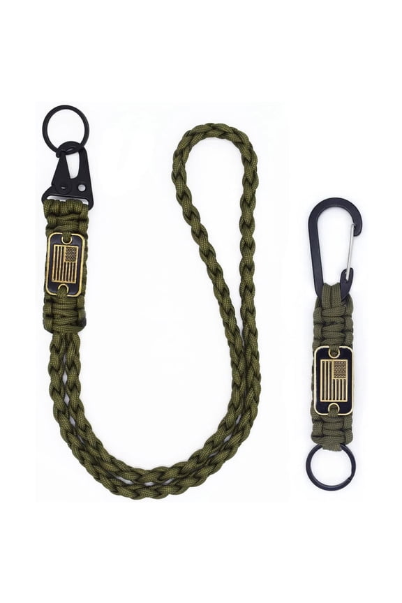 2 Pcs Heavy Duty Braided Paracord Lanyard Keychain , Parachute Rope Necklace Keychains, Braided Strong Lanyard for Outdoor Activities, Camera, Keys, Whistle, Traveling