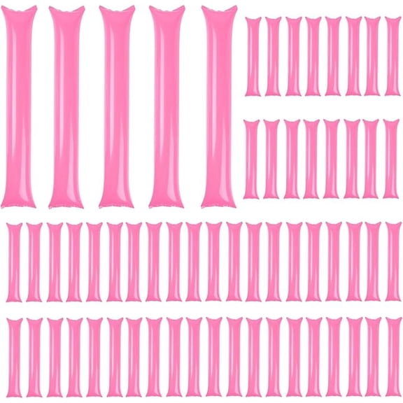 Jinswick 20 Pcs Thunder Sticks, Thicken Cheering Team Spirit Boom Sticks, Plastic Cheering Sticks Inflatable Thunder Sticks, Sporting Cheers Basketball Football Events Dance Party