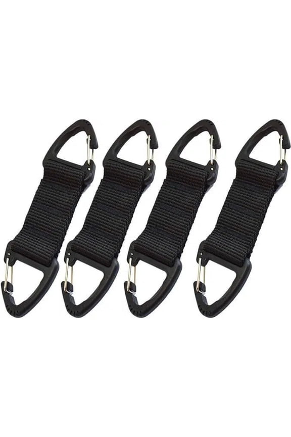 4 pcs 4.72 inches Double Plastic Triangle Tactical Nylon Belt Clip Hooks Key Holder Carabiner Buckle Keychain