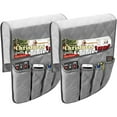 thumbnail image 1 of Jinswick 5-Pockets Non-Slip Couch Sofa Chair Armrest organizer Remote Control Clutter Organizer ，Armchair Caddy For Smart Phone, Book, Magazines, Ipad, TV Remote Control Holder 2-Pack,Grey, 1 of 7