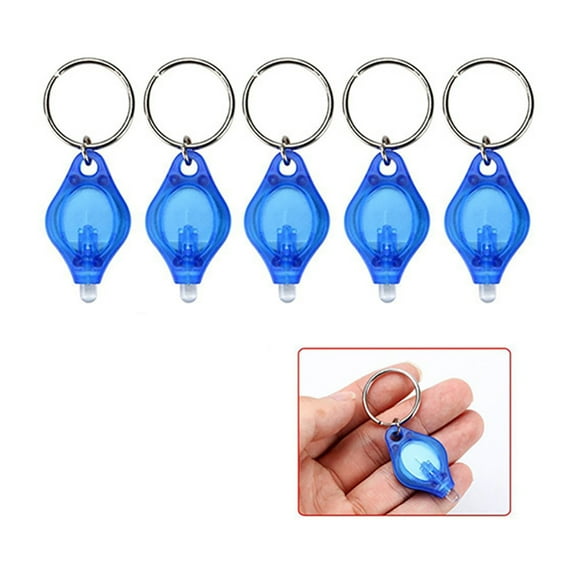 Jinswick 5Pcs Mini LED Keychain Key Chain Torch Lamp Flashlight Key Ring Light Diamond Shape-Mini Pendant Flashlight
