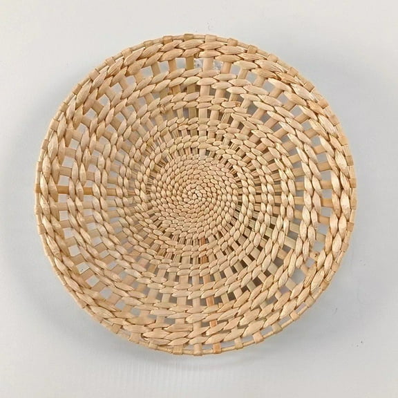 Jinswick Boho Wall Basket Decor Woven Unique Seagrass Wicker Hanging Decorative Baskets - Rattan Wall Art Basket for Storage or Gift for Rustic Bohemian Farmhouse Home Living Room Bedroom Kitchen