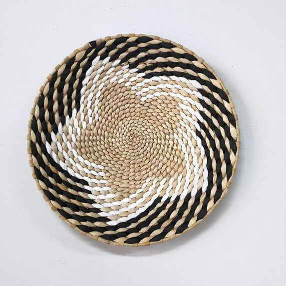 Jinswick Boho Wall Basket Decor Woven Unique Seagrass Wicker Hanging Decorative Baskets - Rattan Wall Art Basket for Storage or Gift for Rustic Bohemian Farmhouse Home Living Room Bedroom Kitchen