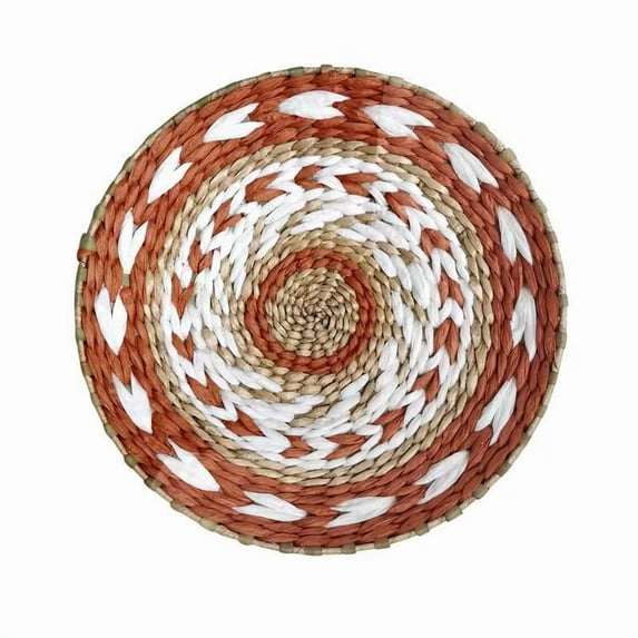Jinswick Boho Wall Basket Decor Woven Unique Seagrass Wicker Hanging Decorative Baskets - Rattan Wall Art Basket for Storage or Gift for Rustic Bohemian Farmhouse Home Living Room Bedroom Kitchen