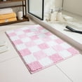 thumbnail image 1 of Jinswick Checkered Bath Mat Washable Non-Slip Funny Bathroom Rug Cute Bathroom Mat Ultra Soft Microfiber Absorbent Floor Carpet for Shower Tub Bedroom, 1 of 7