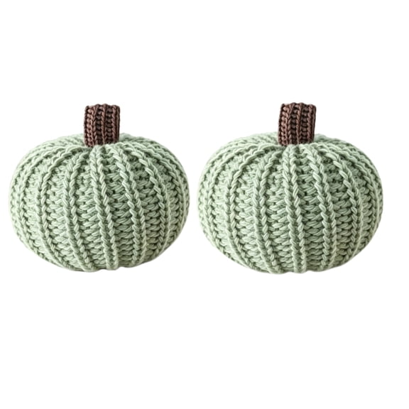 Jinswick Content Mini Knit Pumpkins 2Pcs, mini Pumpkin Decor, Orange Pumpkin Bowl fillers Fall Tiered Tray Decor Set, Autumn Table Decorations for Halloween ,Available In A Variety Of Colors