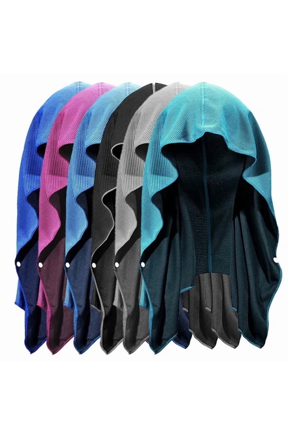 Cooling Hoodie Towels, Instant Cooling Towels for Neck and Face, UPF 50 Sun Protection, Ice Towel for Hot Weather,Suitable for Head Towel for Sports, Camping, Cycling（Purple）