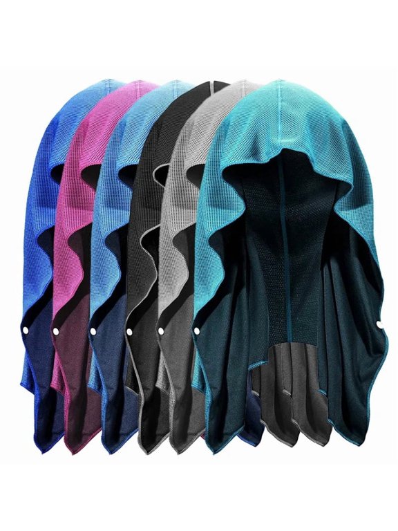 Cooling Hoodie Towels, Instant Cooling Towels for Neck and Face, UPF 50 Sun Protection, Ice Towel for Hot Weather,Suitable for Head Towel for Sports, Camping, Cycling(Grey)
