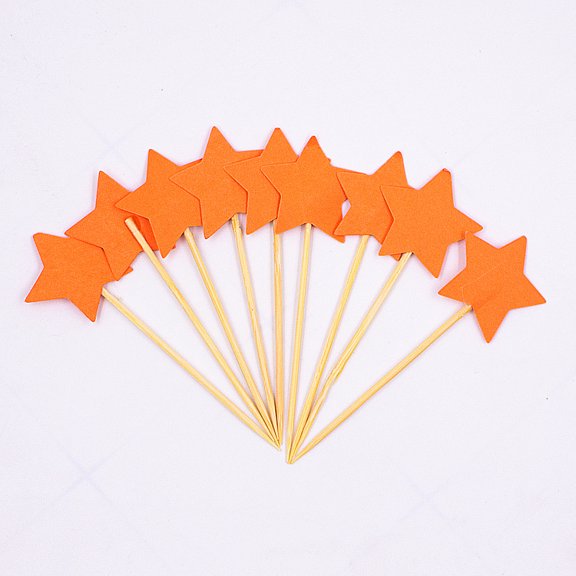 Jinswick Gold Star Cake Cupcake Decorations Toppers Picks Supplies, Appetizer Picks, 30