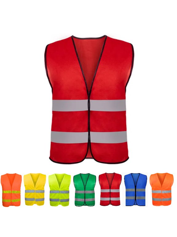 Mens Women High Visibility Reflective Vest Hi-vis Bright Color Construction Safety Vest,, Hi Vis Silver Strip,Work, Cycling, Runner, Surveyor, Volunteer, Crossing Guard, Road, Construction