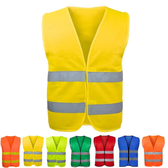 Jinswick Mens Women High Visibility Reflective Vest Hi-vis Bright Color Construction Safety Vest,, Hi Vis Silver Strip,Work, Cycling, Runner, Surveyor, Volunteer, Crossing Guard, Road, Construction