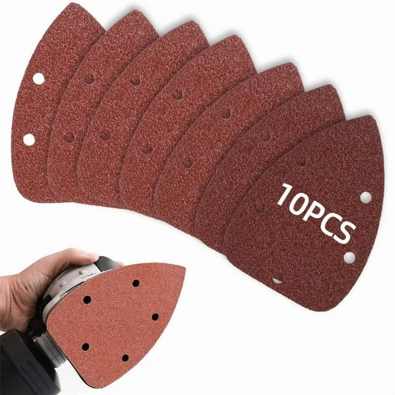 Jinswick Mouse Sander Sandpaper 10pcs, 40 60 80 100 150 240 320 Grit Mouse Sander Pads, Ryobi Sander Replacement Pad for Detail Mouse Sander, Ryobi Sanding Pads Sand Paper with Tack Cloth