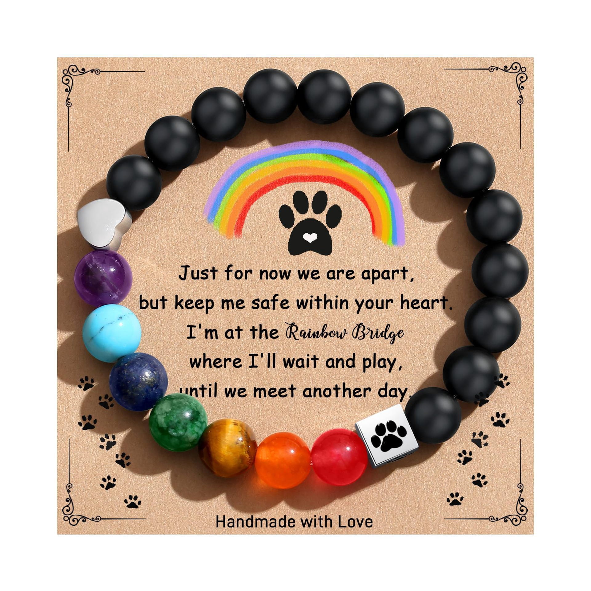 Jinswick Pet Memorial Stone Bracelet - Rainbow Bridge Sympathy Gift ...