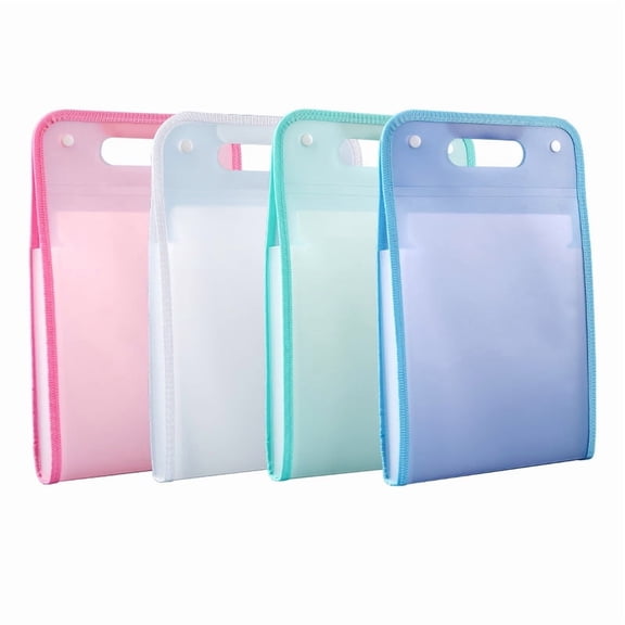 Jinswick Plastic File Folder Extended Folder with Snap Button Closure Legal Size Large Accordion File Pouch Paper Storage Organize Office Supplies
