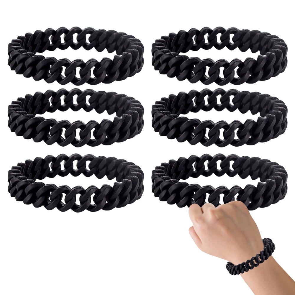 Jinswick Rainbow Chain Link Silicone Pride Bracelets Accessories For ...