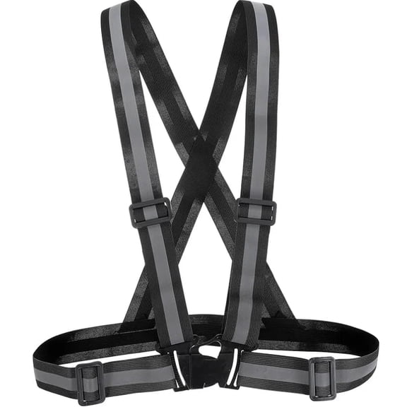 Jinswick Reflective Safety Vest，12 color High Visibility Reflective Vest Running Gear High Vis Adjustable Safety Vest（Black）